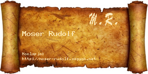 Moser Rudolf névjegykártya